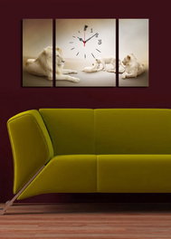 Wallity Reloj de Pared Decorativo de Lienzo Multicolor (3 Piezas)